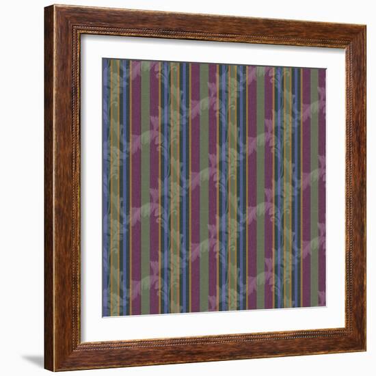 Scroll Stripe Plum-Bill Jackson-Framed Giclee Print