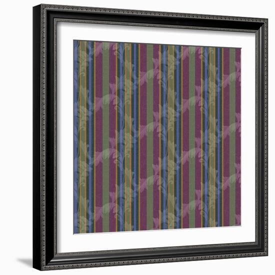 Scroll Stripe Plum-Bill Jackson-Framed Giclee Print