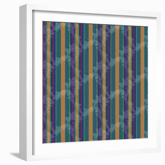 Scroll Stripe Teal-Bill Jackson-Framed Giclee Print