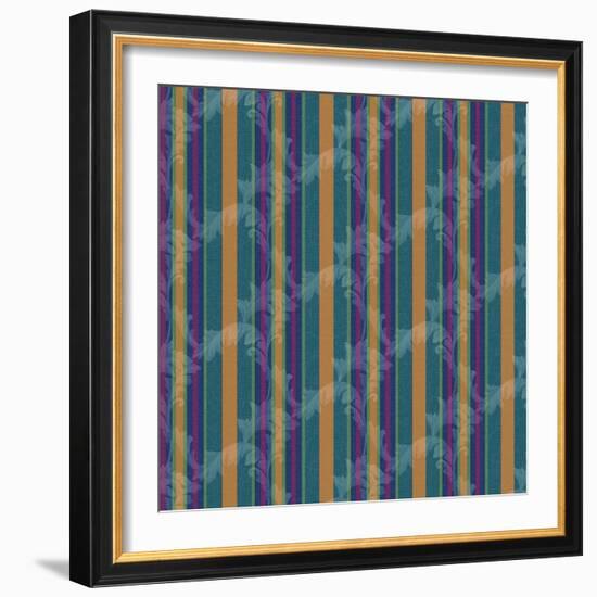 Scroll Stripe Teal-Bill Jackson-Framed Giclee Print