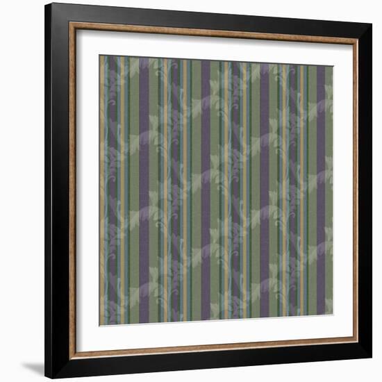 Scrolls Tripe Moss-Bill Jackson-Framed Giclee Print