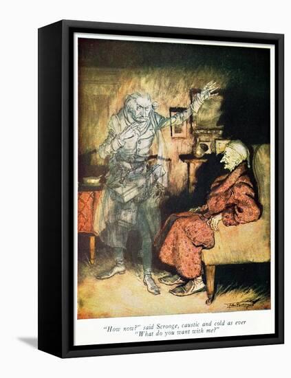 Scrooge and The Ghost of Marley, from Dickens' 'A Christmas Carol'-Arthur Rackham-Framed Premier Image Canvas