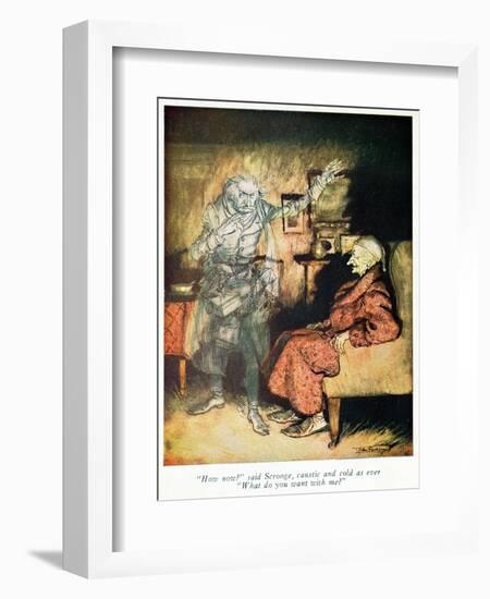 Scrooge and The Ghost of Marley, from Dickens' 'A Christmas Carol'-Arthur Rackham-Framed Giclee Print