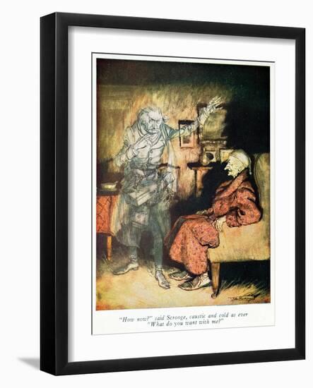 Scrooge and The Ghost of Marley, from Dickens' 'A Christmas Carol'-Arthur Rackham-Framed Giclee Print