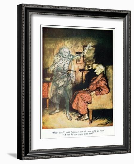 Scrooge and The Ghost of Marley, from Dickens' 'A Christmas Carol'-Arthur Rackham-Framed Giclee Print