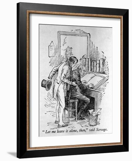 Scrooge Scorns His Nephew's Enthusiasm for Christmas, Saying "Bah! Humbug!"-null-Framed Art Print