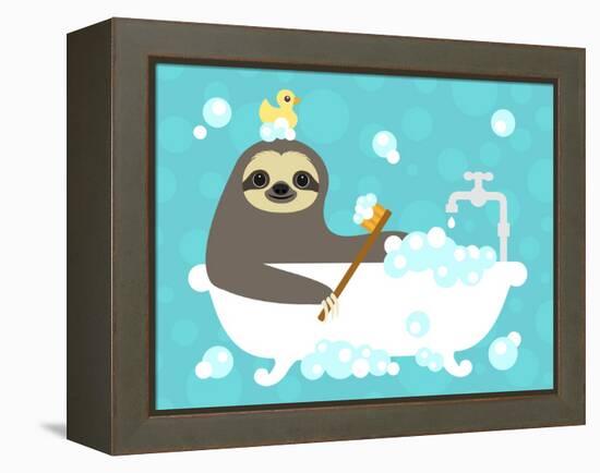 Scrubbing Bubbles Sloth-Nancy Lee-Framed Stretched Canvas