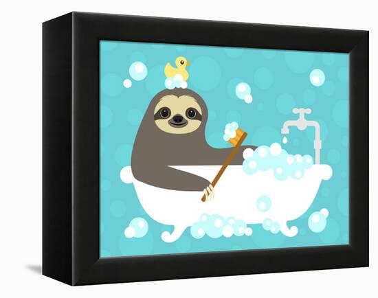 Scrubbing Bubbles Sloth-Nancy Lee-Framed Stretched Canvas