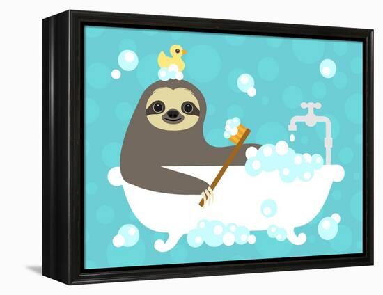 Scrubbing Bubbles Sloth-Nancy Lee-Framed Stretched Canvas