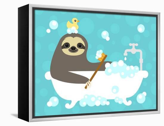 Scrubbing Bubbles Sloth-Nancy Lee-Framed Stretched Canvas