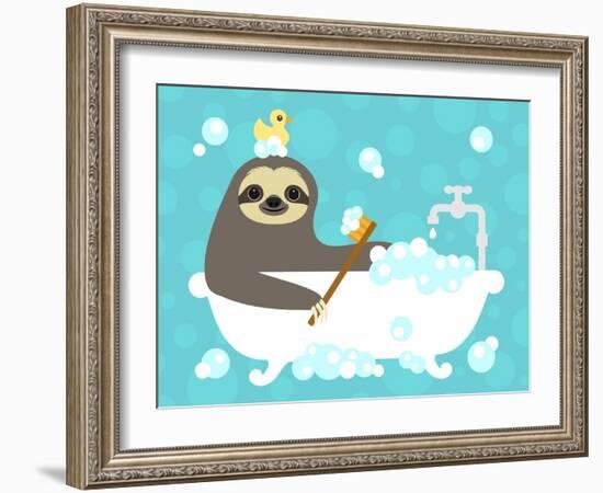 Scrubbing Bubbles Sloth-Nancy Lee-Framed Art Print