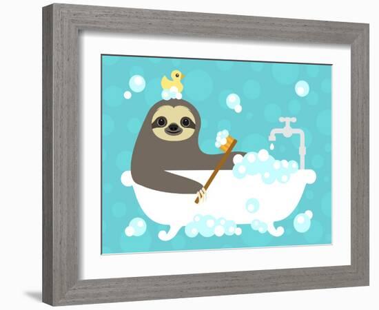 Scrubbing Bubbles Sloth-Nancy Lee-Framed Art Print