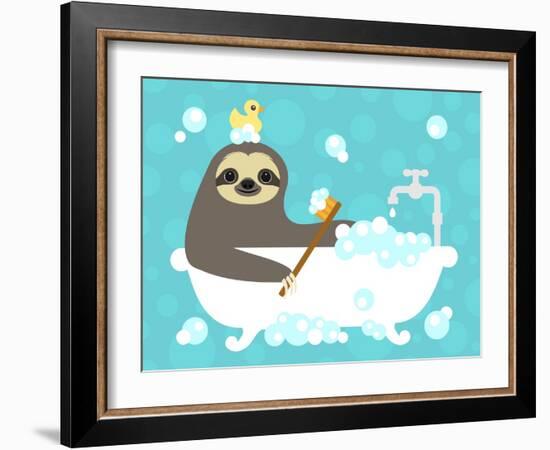 Scrubbing Bubbles Sloth-Nancy Lee-Framed Art Print