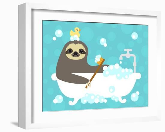 Scrubbing Bubbles Sloth-Nancy Lee-Framed Art Print