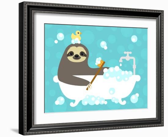 Scrubbing Bubbles Sloth-Nancy Lee-Framed Art Print