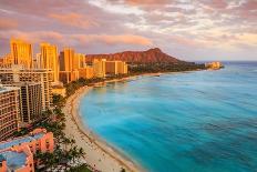 Honolulu, Hawaii. Waikiki Beach and Honolulu's Skyline.-SCStock-Photographic Print