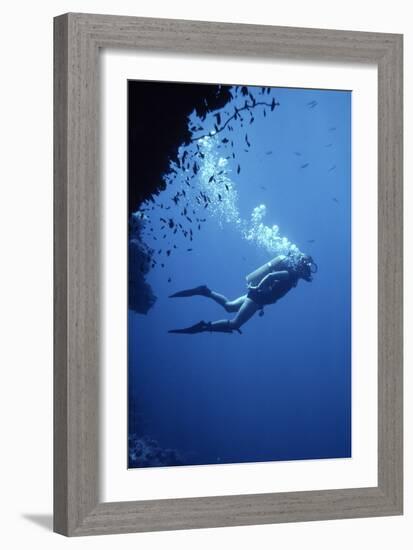 Scuba Diver-Geoff Tompkinson-Framed Photographic Print