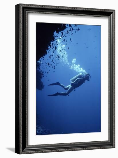Scuba Diver-Geoff Tompkinson-Framed Photographic Print