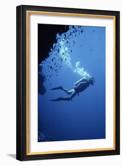 Scuba Diver-Geoff Tompkinson-Framed Photographic Print