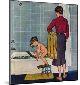 "Scuba in the Tub", November 29, 1958-Amos Sewell-Mounted Giclee Print