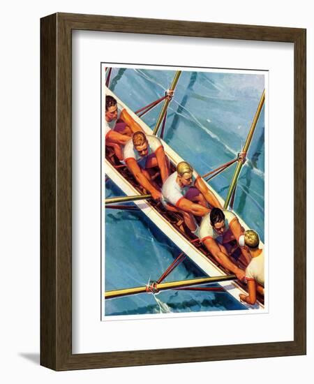 "Scullers,"June 25, 1938-Michael Dolas-Framed Giclee Print