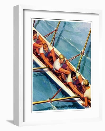 "Scullers,"June 25, 1938-Michael Dolas-Framed Giclee Print