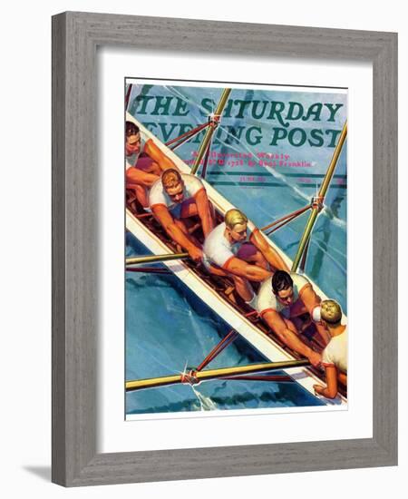 "Scullers," Saturday Evening Post Cover, June 25, 1938-Michael Dolas-Framed Giclee Print