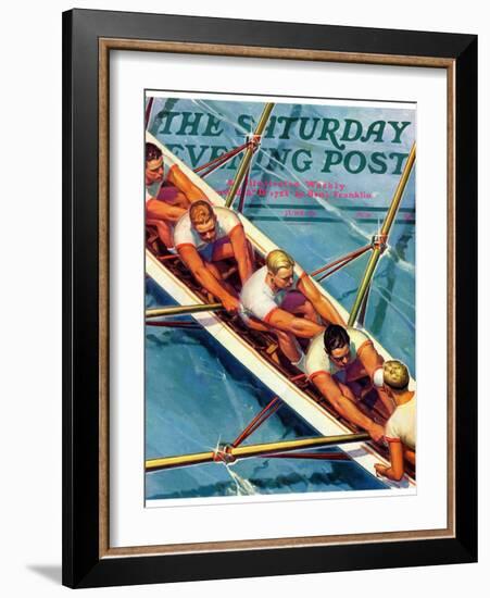 "Scullers," Saturday Evening Post Cover, June 25, 1938-Michael Dolas-Framed Giclee Print