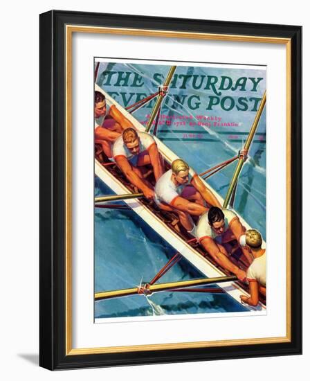 "Scullers," Saturday Evening Post Cover, June 25, 1938-Michael Dolas-Framed Giclee Print