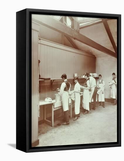 Scullery Practice, Sailors Home School of Nautical Cookery, London, 1907-null-Framed Premier Image Canvas