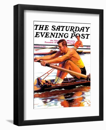 "Sculling Race," Saturday Evening Post Cover, August 15, 1936-Maurice Bower-Framed Giclee Print