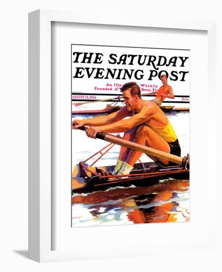 "Sculling Race," Saturday Evening Post Cover, August 15, 1936-Maurice Bower-Framed Giclee Print