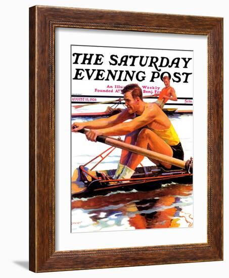 "Sculling Race," Saturday Evening Post Cover, August 15, 1936-Maurice Bower-Framed Giclee Print