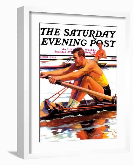 "Sculling Race," Saturday Evening Post Cover, August 15, 1936-Maurice Bower-Framed Giclee Print