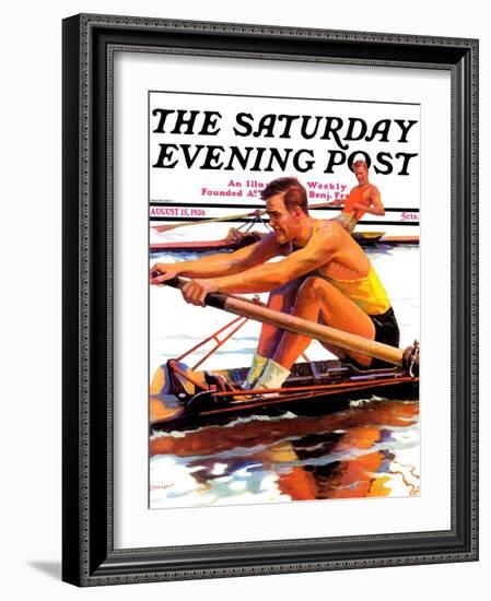 "Sculling Race," Saturday Evening Post Cover, August 15, 1936-Maurice Bower-Framed Giclee Print