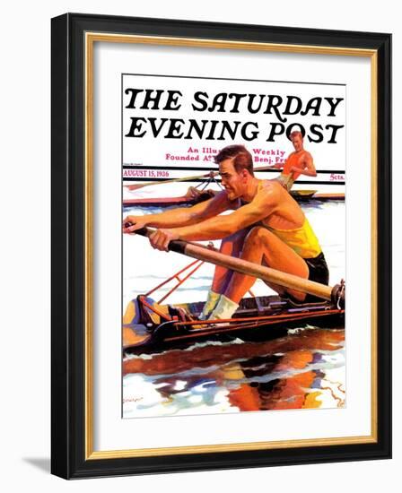 "Sculling Race," Saturday Evening Post Cover, August 15, 1936-Maurice Bower-Framed Giclee Print