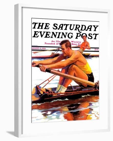 "Sculling Race," Saturday Evening Post Cover, August 15, 1936-Maurice Bower-Framed Giclee Print