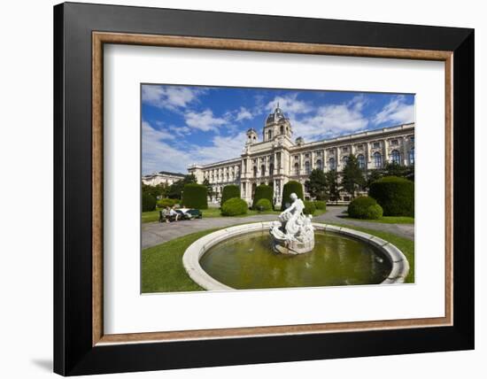 Sculpted fountain in front of Natural History Museum (Naturhistorisches Museum), Maria-Theresien-Pl-John Guidi-Framed Photographic Print