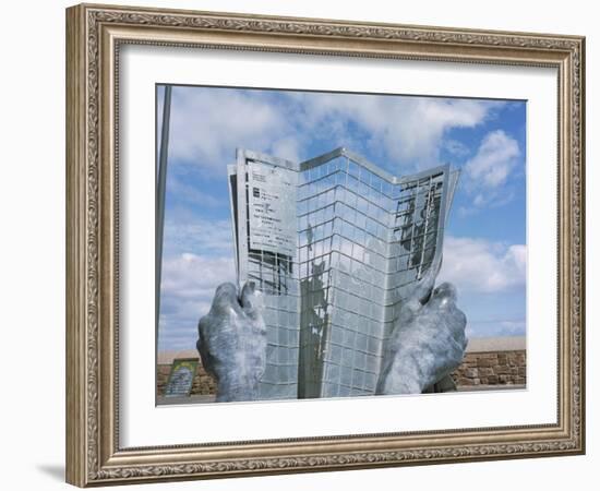 Sculpture at Starting Point of South West Coast Path, Minehead, Somerset, England-David Hunter-Framed Photographic Print