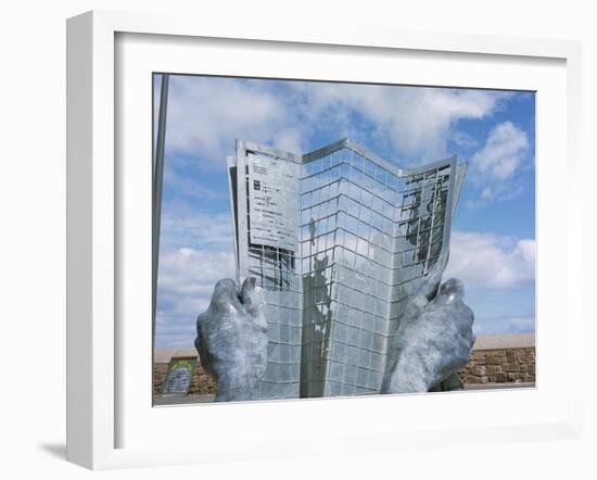 Sculpture at Starting Point of South West Coast Path, Minehead, Somerset, England-David Hunter-Framed Photographic Print