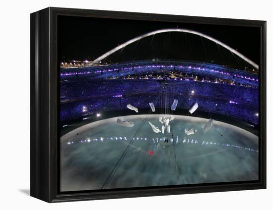 Sculpture Breaks Apart as Part of the Opening Ceremony of the 2004 Olympic Games in Athens-null-Framed Premier Image Canvas