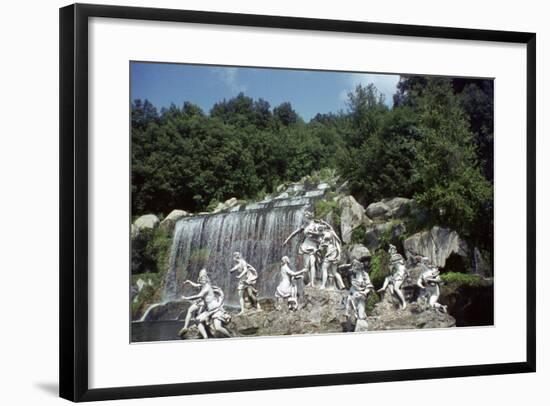 Sculpture by a Cascade, Palace of Caserta, Campania, Italy-Vivienne Sharp-Framed Photographic Print