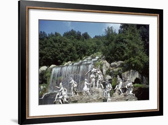 Sculpture by a Cascade, Palace of Caserta, Campania, Italy-Vivienne Sharp-Framed Photographic Print