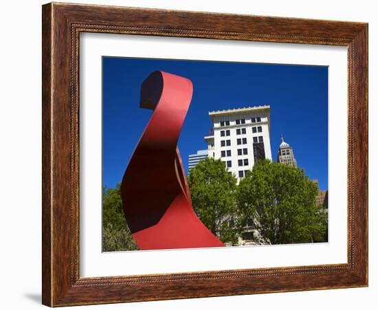 Sculpture by Verde Boverkamp, Myriad Botanical Gardens, Oklahoma City, Oklahoma, USA-Richard Cummins-Framed Photographic Print