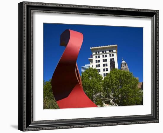 Sculpture by Verde Boverkamp, Myriad Botanical Gardens, Oklahoma City, Oklahoma, USA-Richard Cummins-Framed Photographic Print