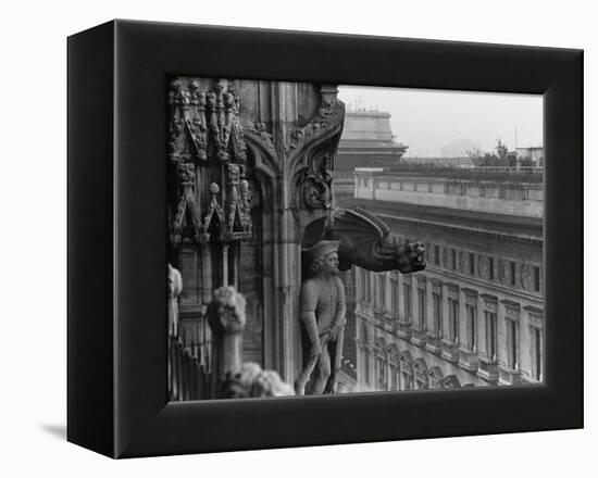 Sculpture Detail on Exterior of Il Duomo-Karen Tweedy-Holmes-Framed Premier Image Canvas