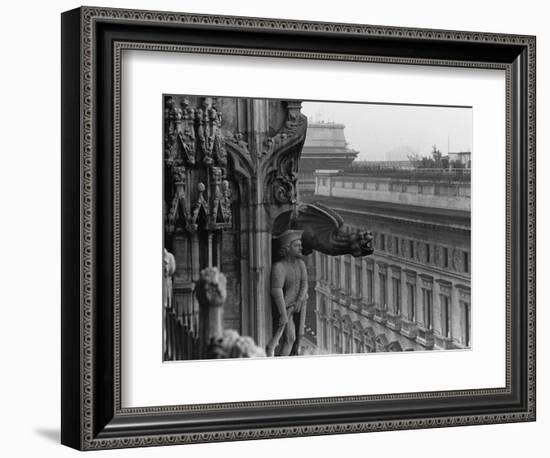 Sculpture Detail on Exterior of Il Duomo-Karen Tweedy-Holmes-Framed Photographic Print