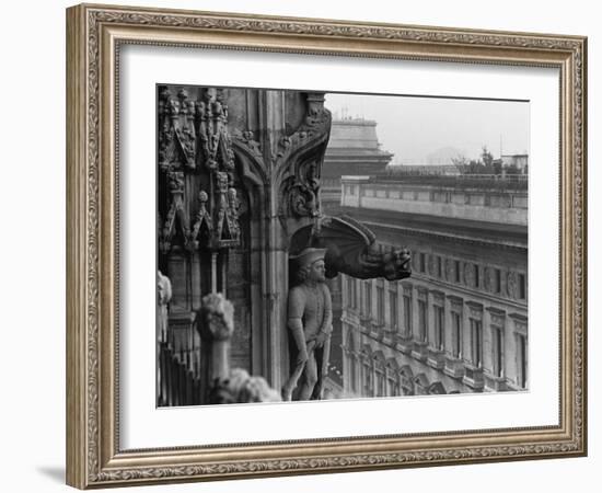 Sculpture Detail on Exterior of Il Duomo-Karen Tweedy-Holmes-Framed Photographic Print