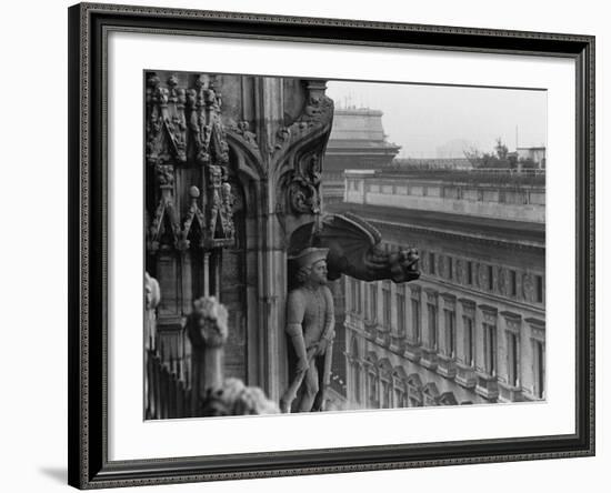 Sculpture Detail on Exterior of Il Duomo-Karen Tweedy-Holmes-Framed Photographic Print