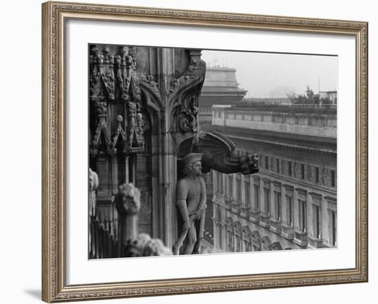 Sculpture Detail on Exterior of Il Duomo-Karen Tweedy-Holmes-Framed Photographic Print